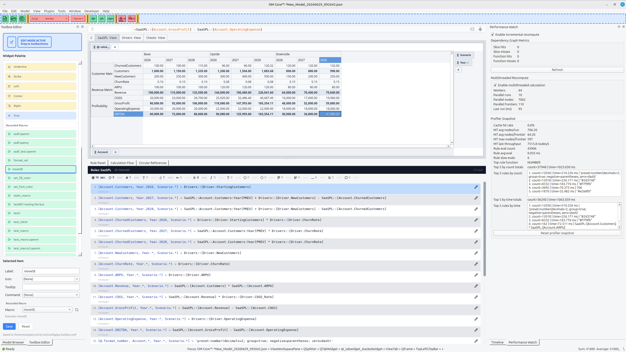 OM Core toolbox editor